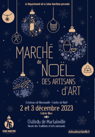 Affiche Marché de Noël des artisans d'art au Château de Martainville 2-3 décembre 2023